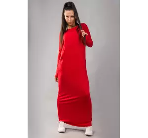 Платье в пол  спортивное свободного кроя  (красный)